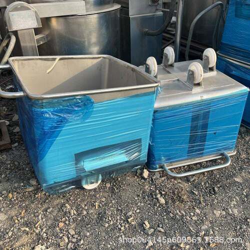 304不锈钢料车食品厂周转手拉车饲料推车腌肉酱菜车间运输车