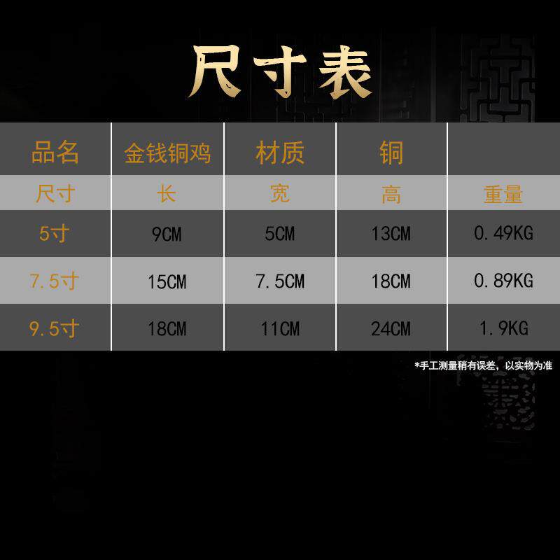 黄善品铜器十二生肖鸡工艺品金钱铜公鸡元宝鸡家居摆件厂家直销