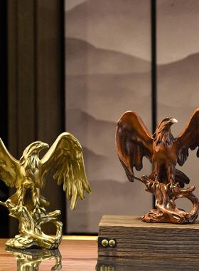 搬新家必的备的摆件玄关寓意好的摆件美式金色老鹰家居玄关书房公