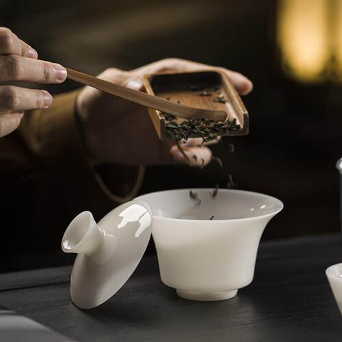 国哥人定制 私禅宗天吉祥 冰种璞玉旅行茶具套组白DMY瓷花板