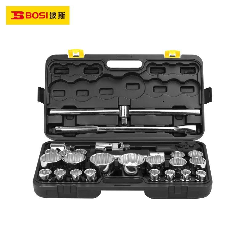 波斯工具 26件套十二角19mm系列公制重型套筒组套BS511626