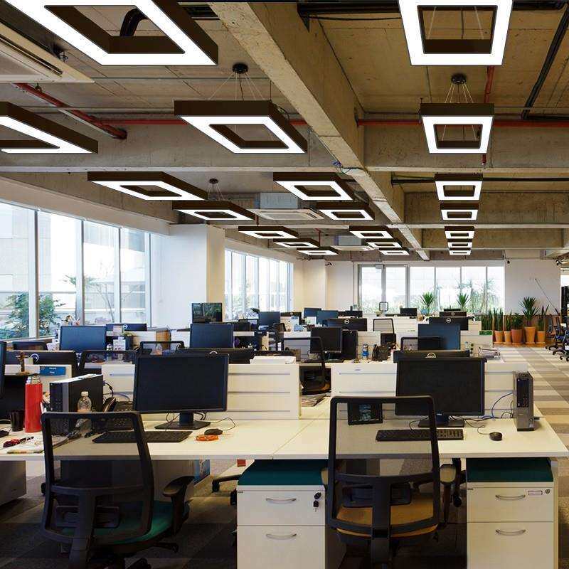 现代简约led正方形吊灯超亮办公室商场店铺走廊过道商用照明灯具