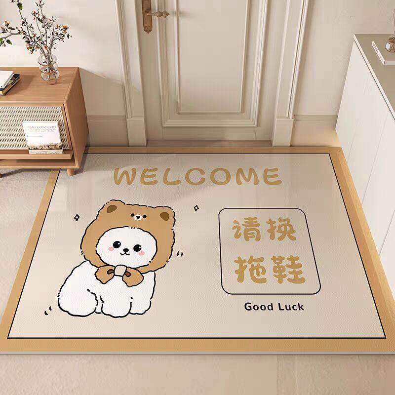 入户不卡门地垫卡通ins风超薄1mm门厅玄关地垫进门耐脏可擦洗脚垫