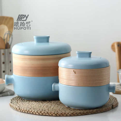 日式蒸笼砂锅陶瓷煲汤锅家用可高温炖锅石锅蒸锅熬粥锅煲仔饭沙锅