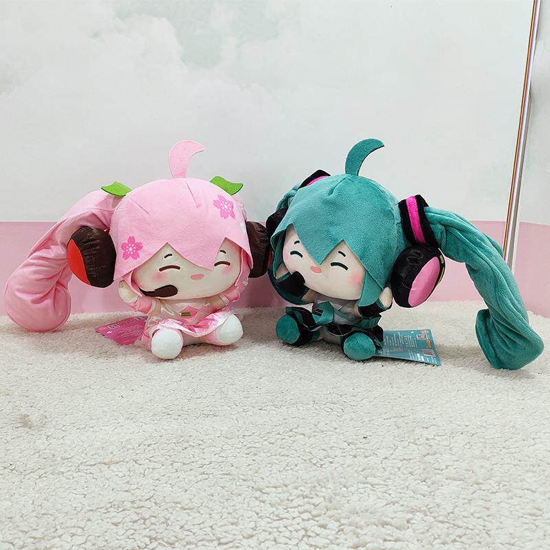正版初音未来毛绒玩具乐不可支公仔毛绒玩偶团团抱枕夹腿娃娃礼物