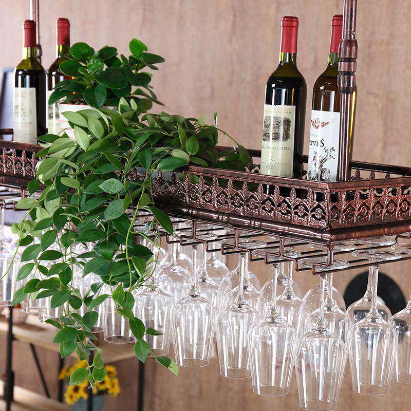 吧台红酒架子葡萄酒架吊架装饰倒挂高脚杯架酒吧悬挂置物架酒杯架