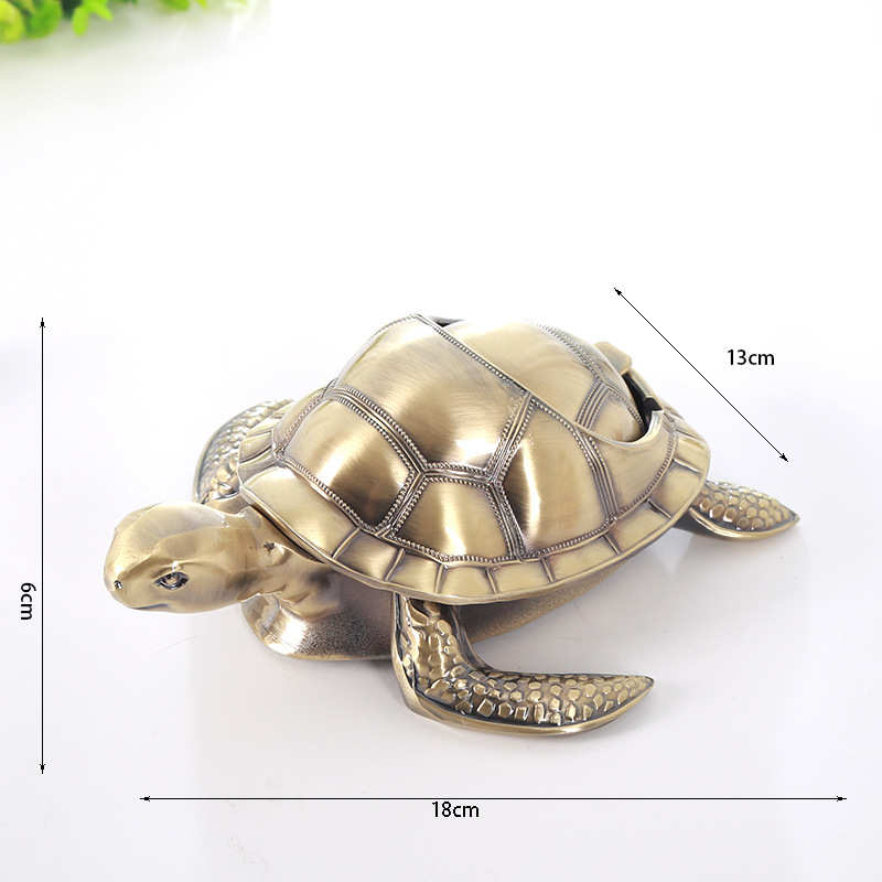 2020新款乌龟造型烟灰缸创意复古档金属防摔多功能实用茶几烟灰缸