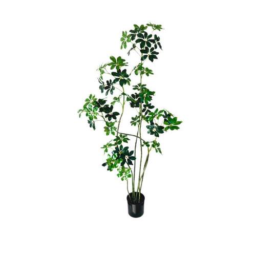 仿真绿植鸭脚木高端轻奢假植物盆栽高级感仿真植物室内造景摆件