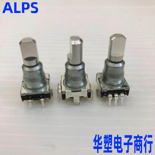 ALPS编码器带按键开关30定位15脉冲车载导航音量开关EC11K1524406