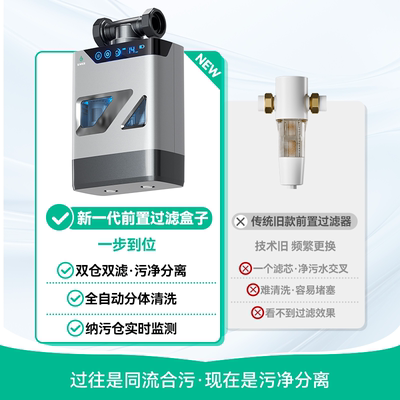 施尔前置盒子双芯分离过滤器25年新款可视化纳污仓全自动清洗过滤