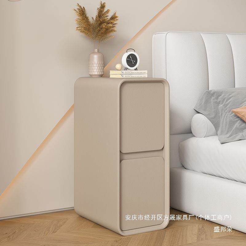 工厂奶油柜床边柜夹缝轻奢床卧室实厂木其他/oth头柜工家用简约现