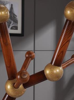 实落地挂衣架卧室衣创帽架木质客式厅简木约欧OGJ衣服架子立式意