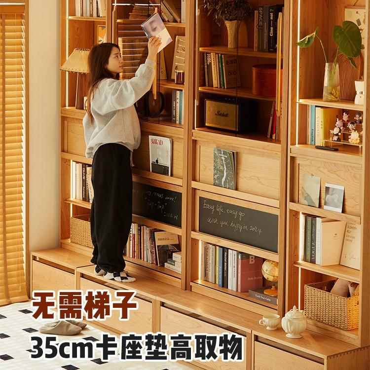 邮差来敲门/座书tb-76929樱柜桃木实卡木去客厅化书柜满一体整墙