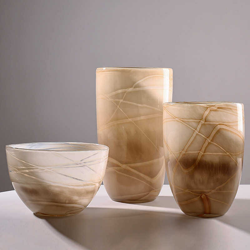 手工大口云雾纹理花瓶艺术花器摆件瓶高级感客厅民宿家居彩色花瓶,家居饰品,装饰摆件,淘宝优惠券,粉丝福利购,淘宝优惠卷