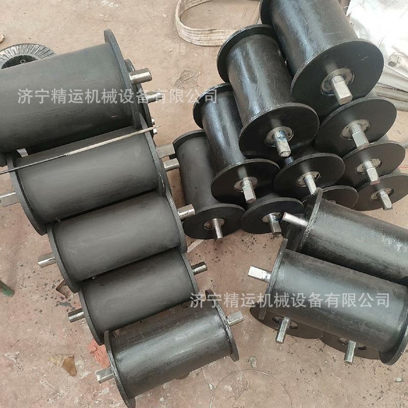 矿用地滚轮150*300mm铸钢材质加厚地轮 铸铁焊接地滚钢丝绳地辊轮