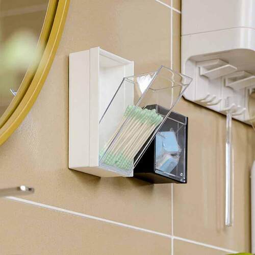 Wall-mounted storage box with magnetic wall attachment, desi