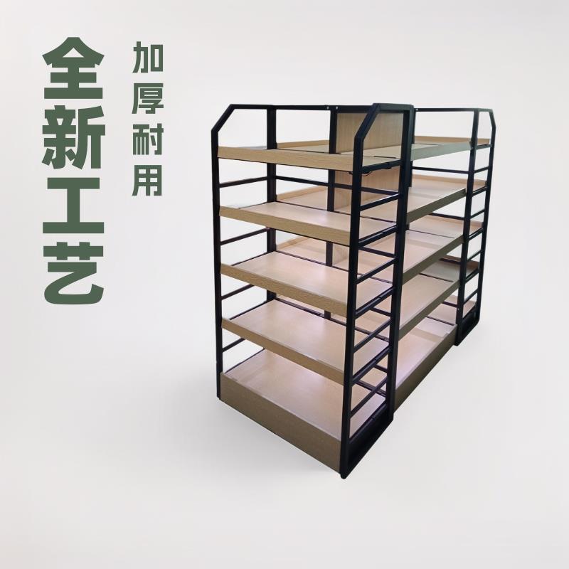 商店小卖部货架超市货架钢木书店钢木货架家用置物架便利店设备