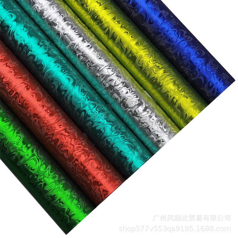 跨境新品 PET锻造电镀元宇宙幽灵金属红碳纤维贴纸内饰后视镜贴膜