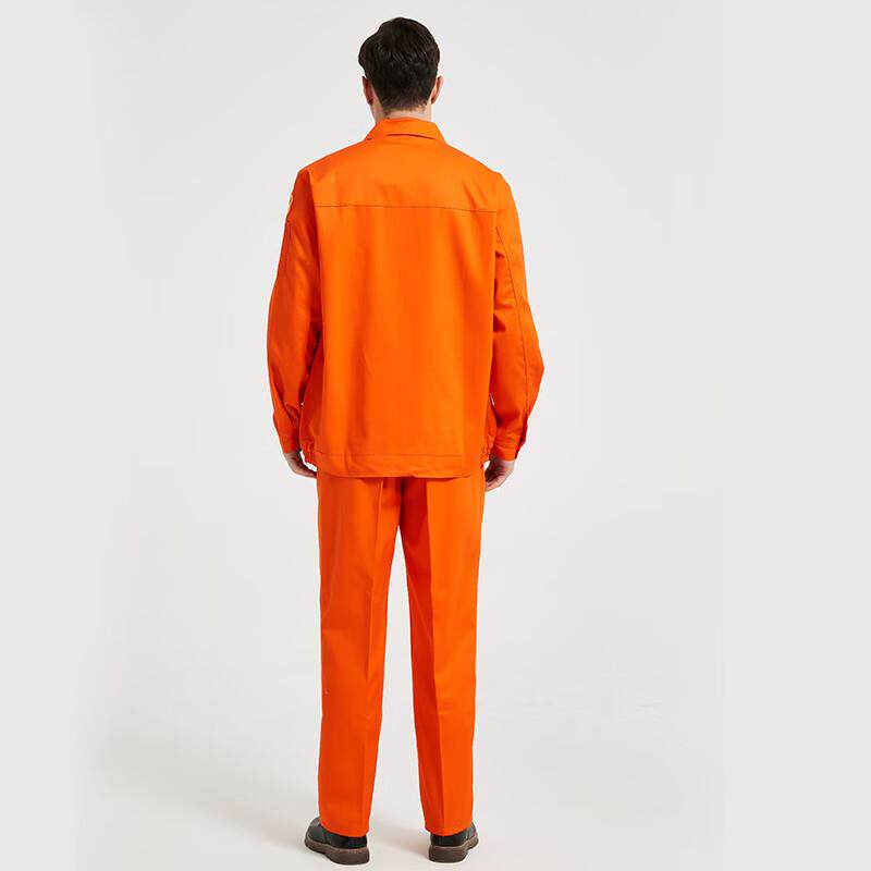 佰益 阻燃工作服薄款焊工服纯棉套装钢厂船厂7035橘红色XL/175