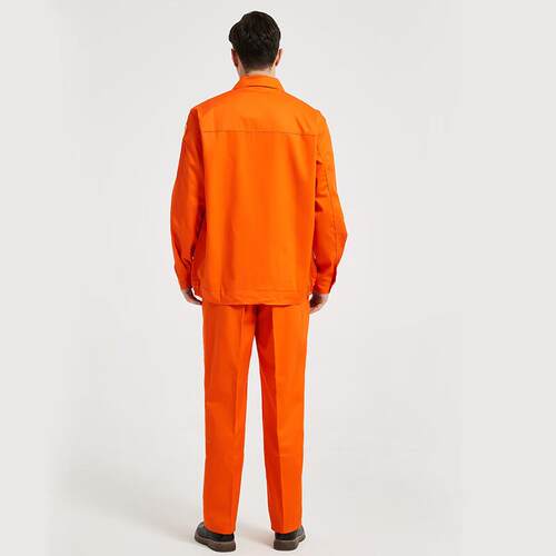 佰益 阻燃工作服薄款焊工服纯棉套装钢厂船厂7035橘红色XL/175