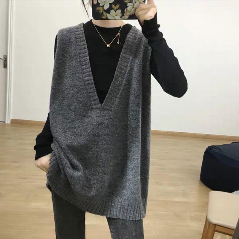 vest for loose Simple outer knitted women size wear vest