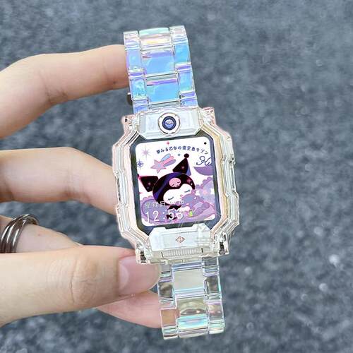 适用小天才电话手表带透明z10柯南z8Z7z9儿童树脂表链Q1AD2保护壳