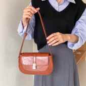 质感小众韩版 手提包上班通勤女PU定型腋下包包 复古单肩小包新款