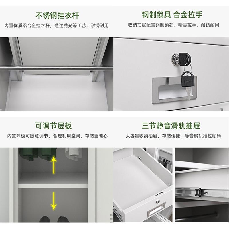 汇阳制式营具加桌厚层床内务柜上锁下铺铁床HY-YJ带储物柜学习椅