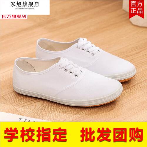小白鞋女款帆布鞋室内学生男鞋白球鞋体操鞋白网鞋武术鞋白工作鞋