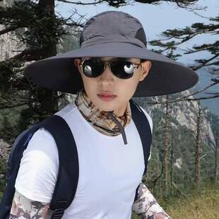 帽子男夏季防晒遮阳帽大女士遮颈部垂钓鱼专用户外登山夫太阳帽
