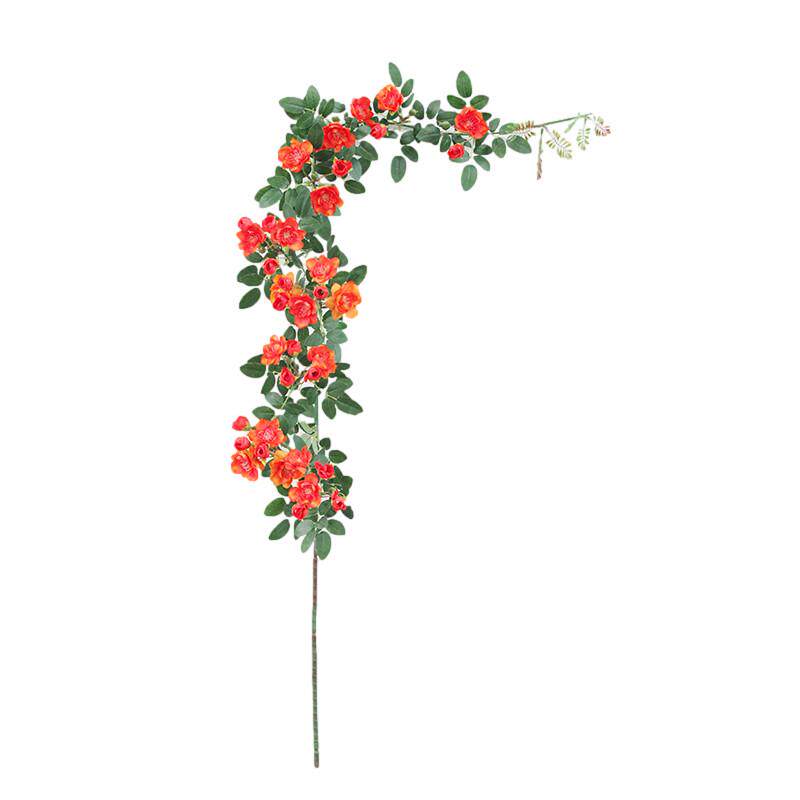 装饰套装藤藤条藤蔓茶壁挂假绢花仿真玫瑰花藤条缠绕塑料玫墙背景