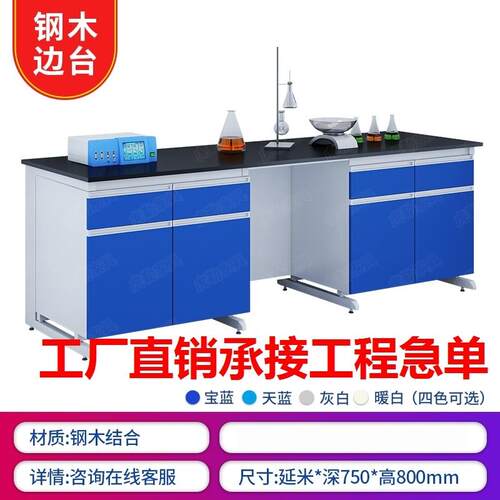 边台工作台通风整体橱柜实验室研究所实验台物理中央台钢木化验室