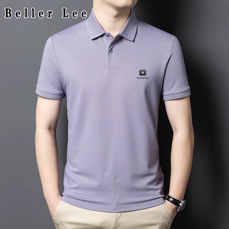 BellerLee 桑蚕丝短袖t恤男装2025新款夏季高端商务休闲百搭帅气