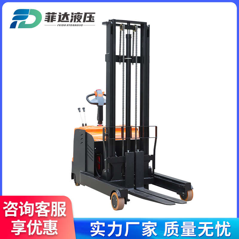 前移式电动叉车 2吨平衡配重升高装卸车液压升堆高车全电动叉车