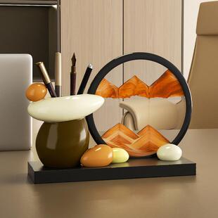 朋时来运转笔筒流画摆办件客CRCH0101沙厅公室桌面装 饰品乔迁新居