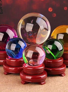 水晶球装饰品黄色白色蓝色紫色粉红色绿色办公室电视橱柜客厅装饰