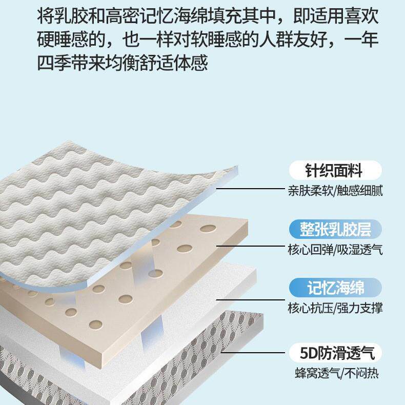 新款舍针织UIK乳胶记忆绵卧榻米铺底学榻生宿床垫家用室床褥垫床