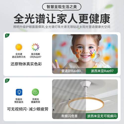 工厂直销隐形风扇灯新款吊扇灯吸顶家用客厅餐厅卧室电扇吊灯