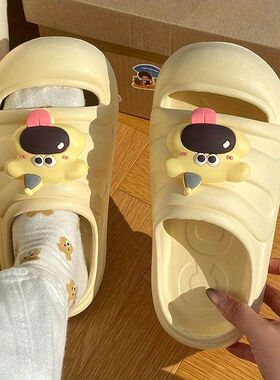 新款趣味可爱帽子狗狗凉拖鞋夏季户外软厚底eva防滑懒人半拖鞋女