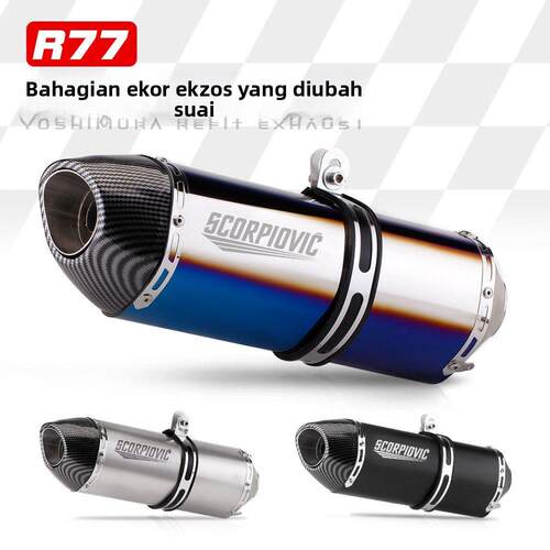 摩托车全碳纤排气管改装GSX250R 250SR Z900 改装R77四角尾段