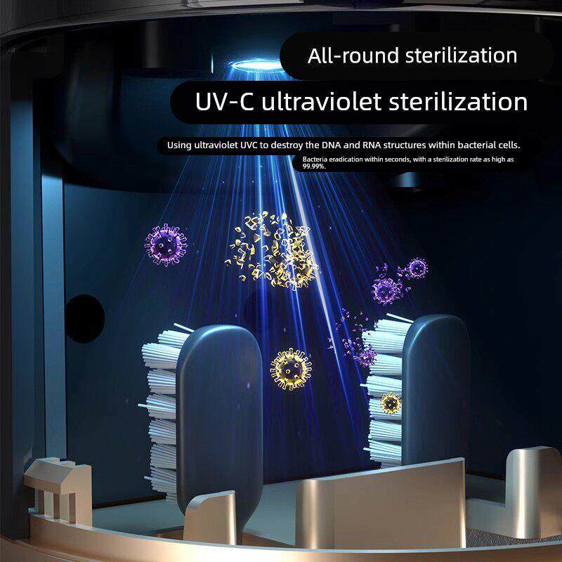 智能牙刷消毒器电动壁挂式紫外线杀菌烘干牙膏免打孔牙杯置物架