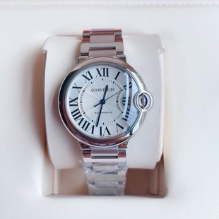 漏价98新 卡地亚蓝气球系列钢自动机械表36.5MM中性表W6920046