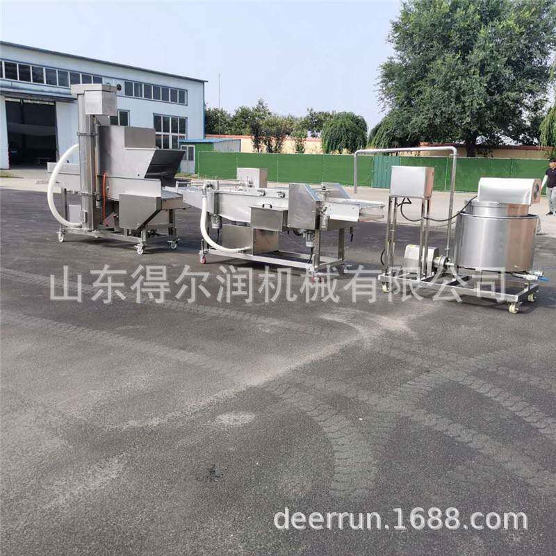福建拔丝地瓜块油炸机 红薯条上浆油炸流水线 裹粉调味送货上门