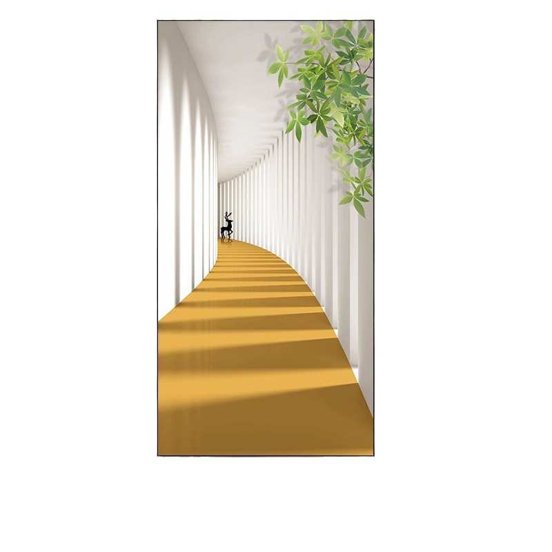 绿建筑植楼梯过道壁画挂画简约抽象玄关装饰画入户现代空间感走廊图片