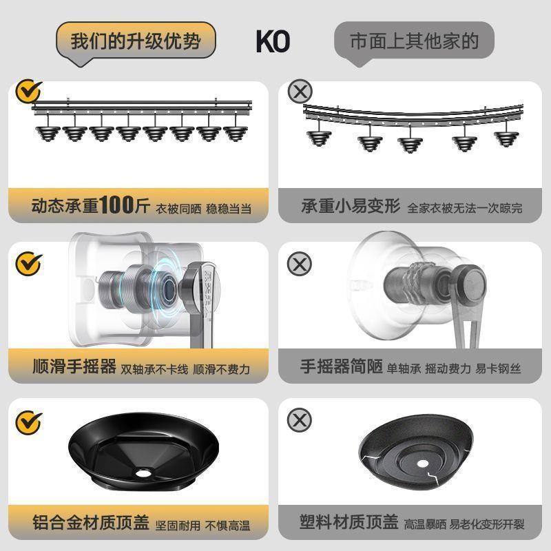 手摇家用顶架手动晒衣自动晾衣架式双杆晾衣架升降装阳台