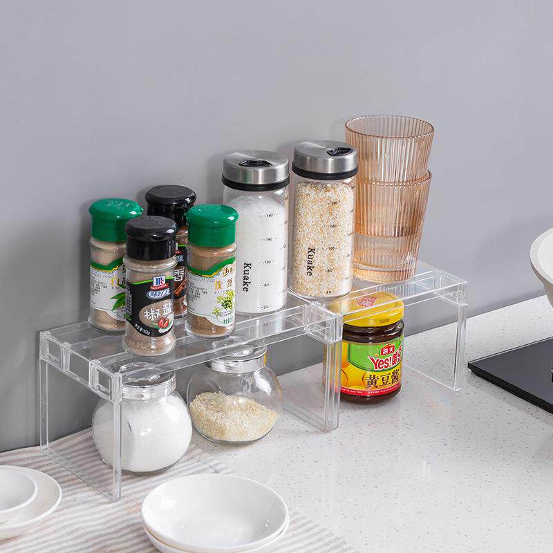 多功能透明分隔架厨房冰箱分层整理架桌面置物架浴室储物架小桌子
