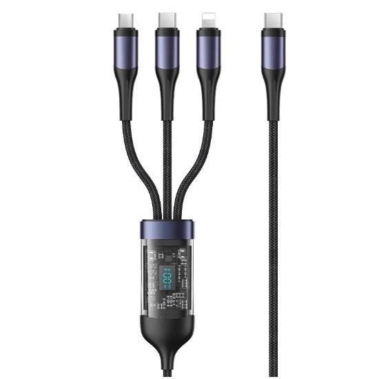 【下单立减50】100w透明三合一数据线快充适用安卓华为苹果type-c快充线F