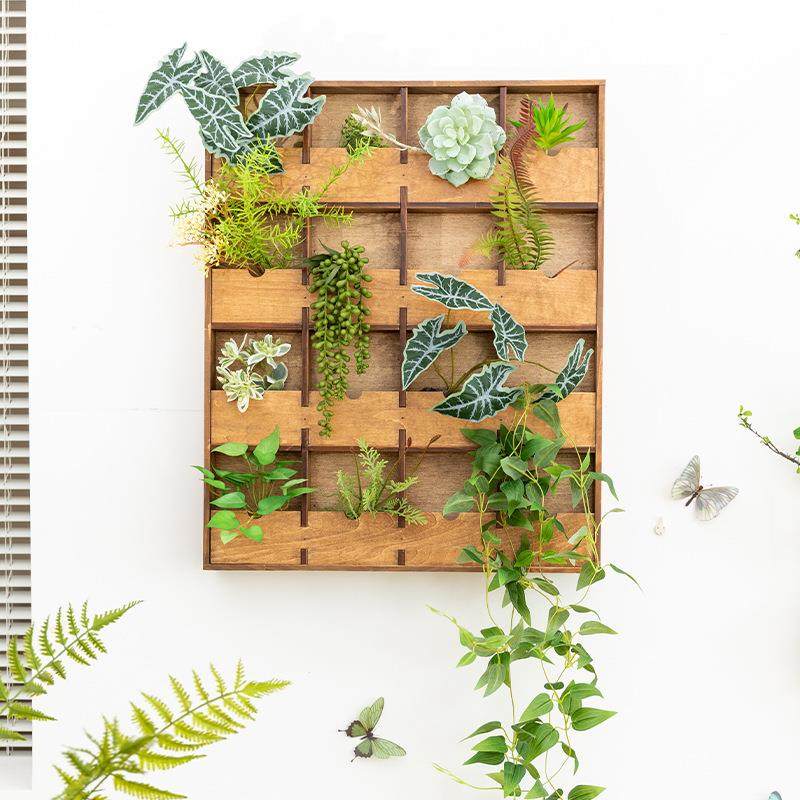 阿楹真绿植墙上仿装饰法式奶油电表竖遮挡阳台微转箱角景GH2304zw