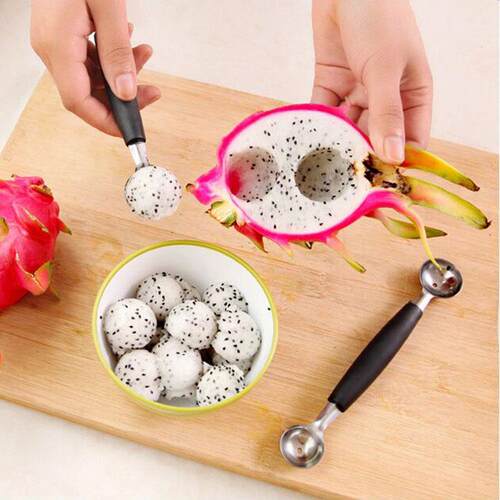 Creative Watermelon and Dragon Fruit Baller Spoon, Stainless