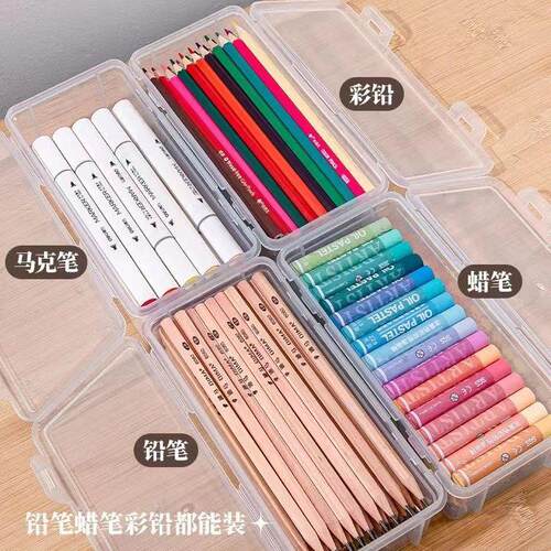 Large Capacity Transparent Stationery Organizer Pencil Case